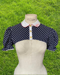 CHEMISE DEMY À POIS (marine/blanc)