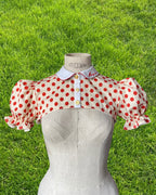 CHEMISE DEMY À POIS (crème/rouge)