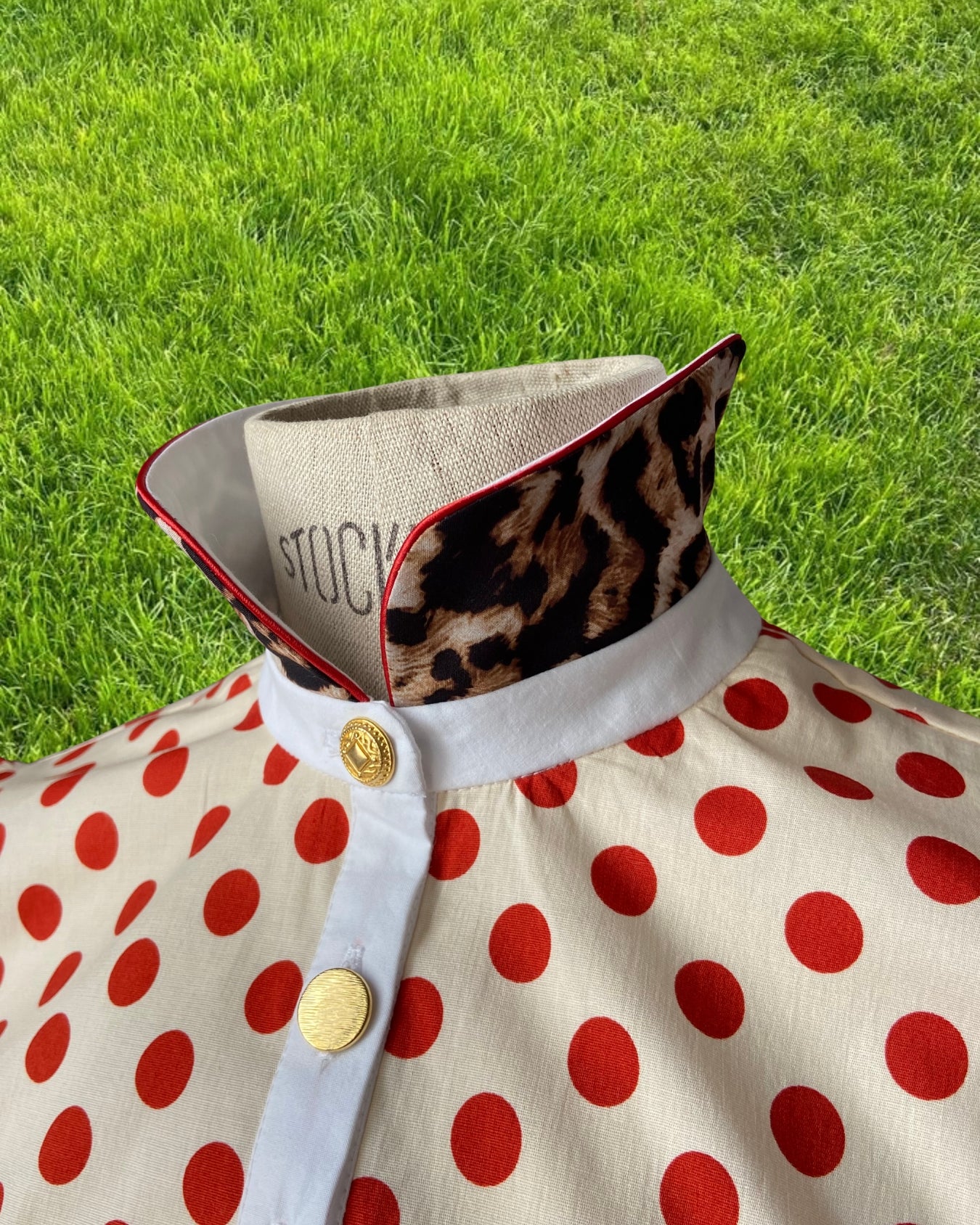 CHEMISE DEMY À POIS (crème/rouge)
